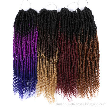 Bomb Twist ombre color 14 inch very popular freetress crochet braid hair synthetic bundles passion twist hair for african women